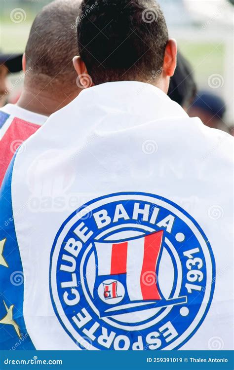 Supporter of Esporte Clube Bahia Football Team, Dressed with Flag ...