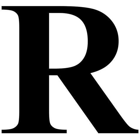 The Letter R In Black Times New Roman Serif Font Typeface . The Letter ...