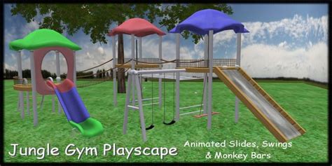 Second Life Marketplace - Jungle Gym Playscape Playgrouhd Swingset with ...