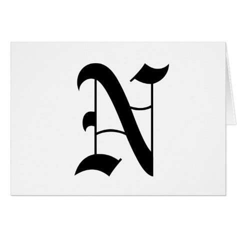 Letter N Old English Text on White Background | Zazzle.ca