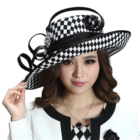 Buy June's Young Women Church Hats Ladies Derby Hats Wide Brim Bucket ...