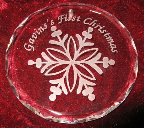 Personalized Engraved Glass Christmas Ornaments