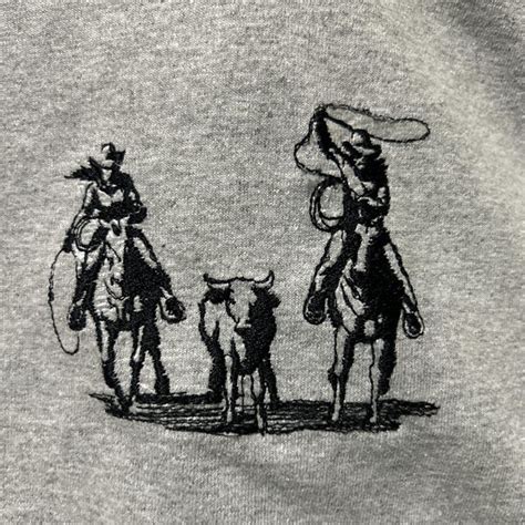 Team Roping Cowboys Silhouette Machine Embroidery Design, Calf Roping ...