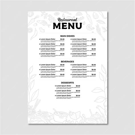 Premium Vector | Menu template design vector