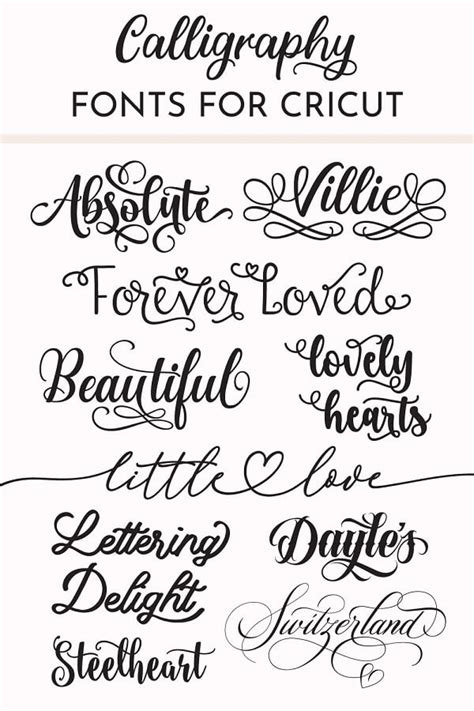 Best Calligraphy Fonts for Cricut