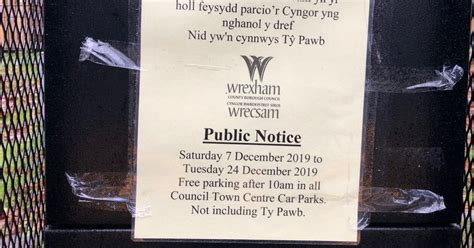 “Don’t forget about free parking this Christmas" say Wrexham town ...