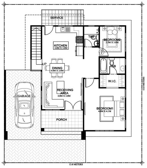 MyHousePlanShop: Double Story Roof Deck House Plan Designed To Be Build ...