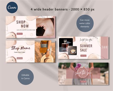 Shopify banner templates Fashion Web banner Templates | Etsy