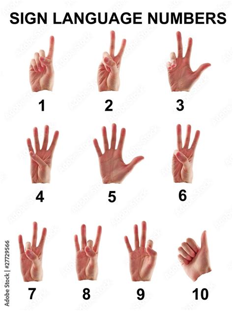 Sign Language Numbers Stock Photo | Adobe Stock