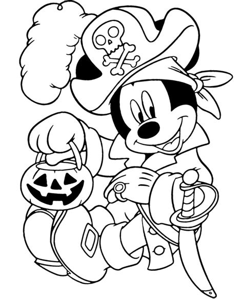 Halloween coloring page Mickey pirate - Topcoloringpages.net