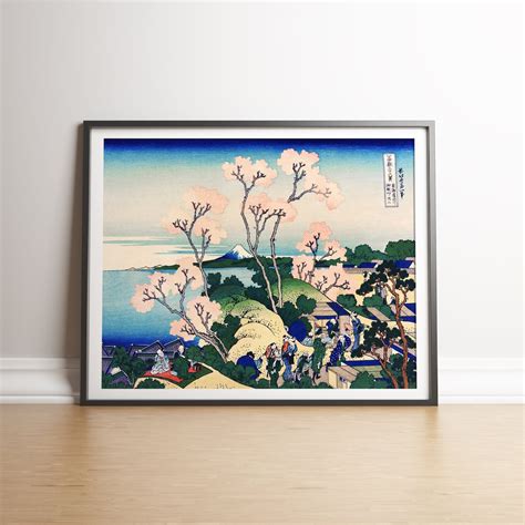 Mount Fuji Poster, Japanese Woodblock Art Print, Japan Cherry Blossoms ...