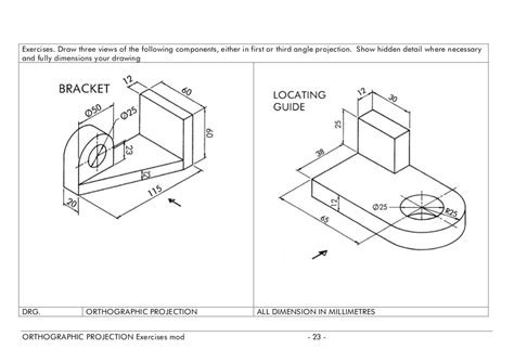 Orthographic projection exercises