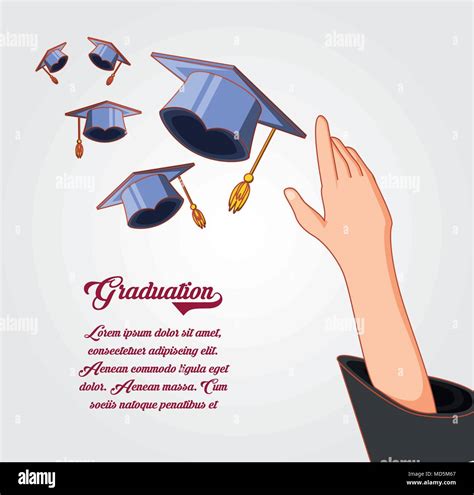 graduation card with hat icon vector illustration design Stock Vector ...