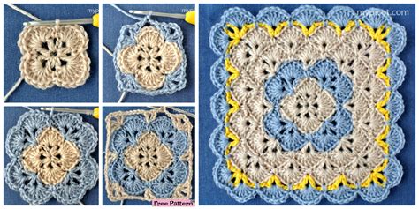 Crochet Shell Square Blanket - Free Pattern - DIY 4 EVER