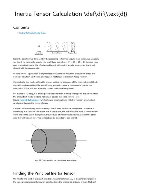 Inertia Tensor Calculation - ( - Def - Dif ( - Text (D ...