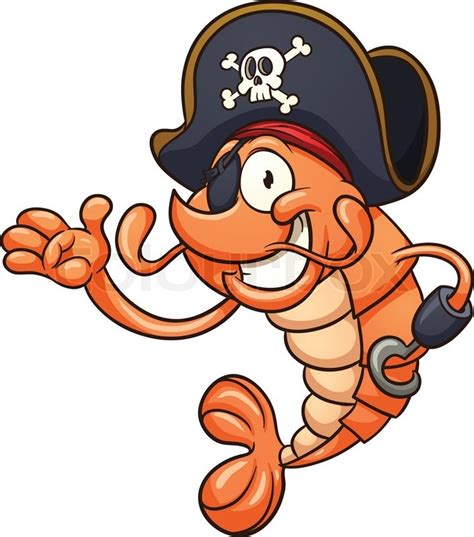 Pirate shrimp. Vector clip art ... | Stock vector | Colourbox