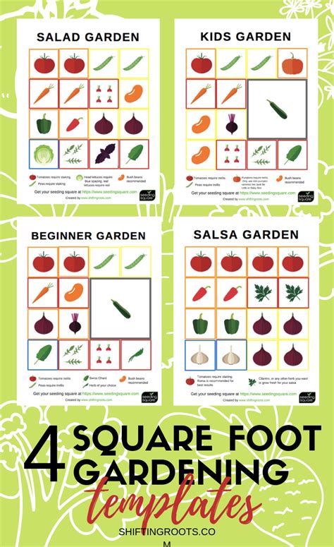 Square Foot Vegetable Garden Layout