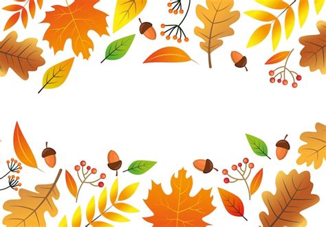 Premium Vector | Autumn leaves vector border template Autumn background ...