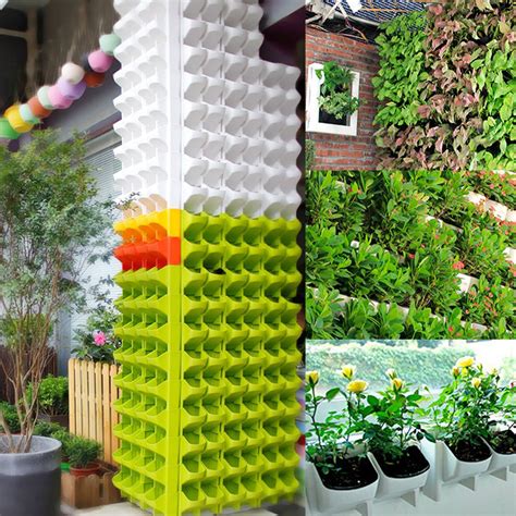 2-Pocket Vertical Wall Planter Self Watering Hanging Flower Pot Garden ...