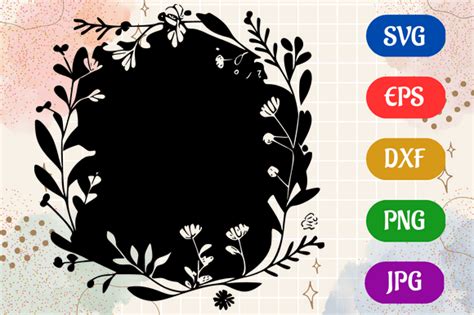 Floral Border | Black and White Logo Graphic by Creative Oasis ...