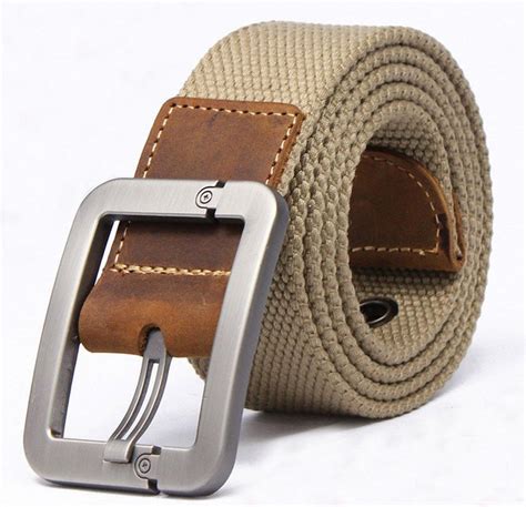 Men's Belts Fashion Casual men belt buckle canvas PU fashion canvas ...