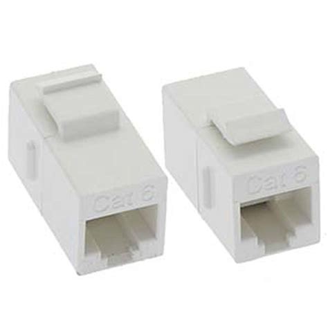 Coupler, RJ45, Cat5E, Keystone Style, F/F, White - Compatible Cable Inc