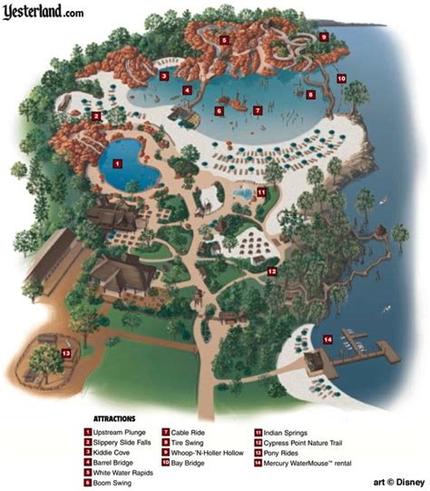 Theme Park Brochures Disney's River Country Map 1990 ...