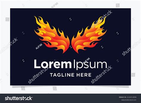 Wings Logo Fire Concept Stock Vector (Royalty Free) 2110713059 ...