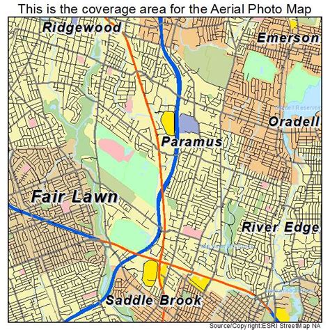 Aerial Photography Map of Paramus, NJ New Jersey