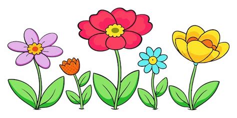 A drawing of flowers with different colors and the words quot flowers ...