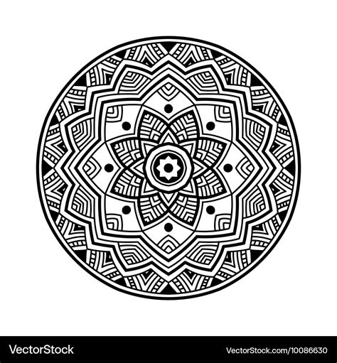 Black circle mandala Royalty Free Vector Image