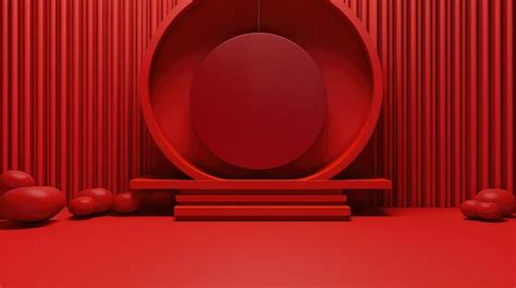 Premium AI Image | Red Chinese Lunar New Year background