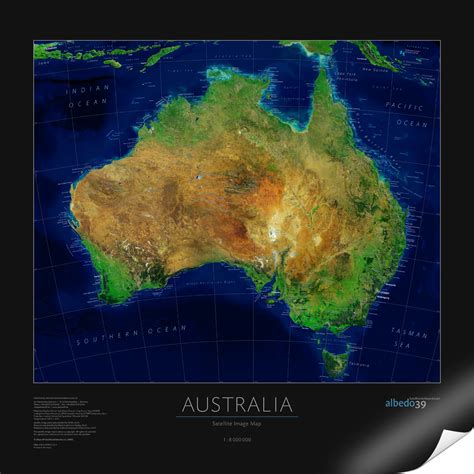 Australia Satellite Image Print - Geographica