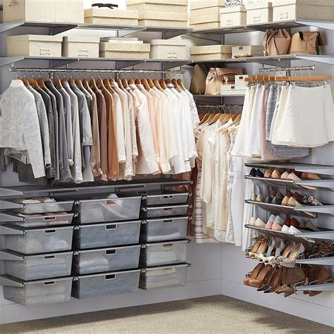 Elfa Classic 6' Platinum Walk-In Closet | The Container Store