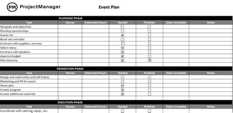 Event Plan Template - ProjectManager