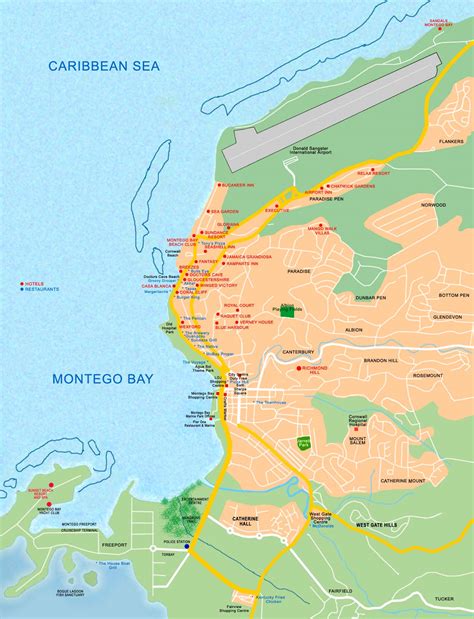 Tourist map of Montego Bay - montego bay jamaica • mappery