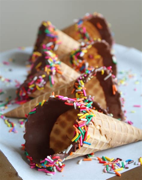 Chocolate Dipped Ice Cream Cones - Recipes Inspired by Mom