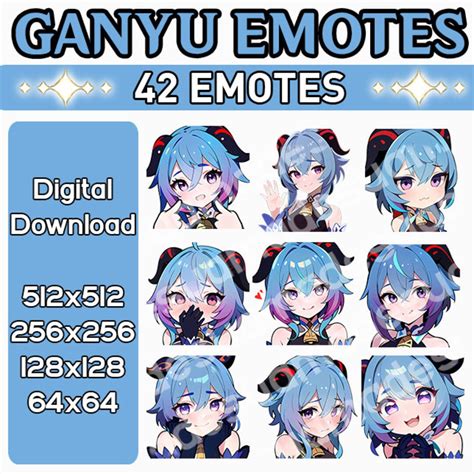 Ganyu Genshin Impact Emotes for Discord Twitch Etc - Etsy