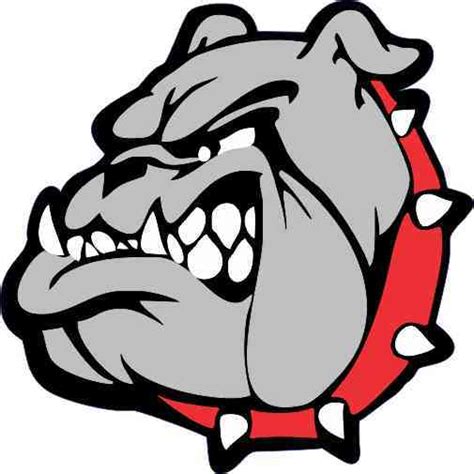 3in x 3in Red Collared Bulldog Mascot Sticker Vinyl School Bumper ...