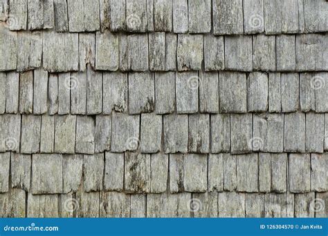 Traditional Weathered Wooden Shingles Close Up Texture. Stock Photo ...