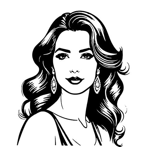 Beauty girl line artwork with white background vector adobe Illustrator ...