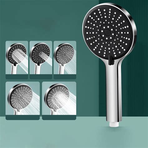 Contemporary Shower Head 5 Setting Adjustable Spray Pattern Handheld ...