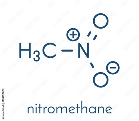 Nitromethane nitro fuel molecule. Used as fuel to power rockets, drag ...