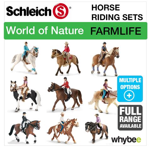 SCHLEICH WORLD OF NATURE FARM LIFE HORSE RIDING SETS HORSE TOYS ...