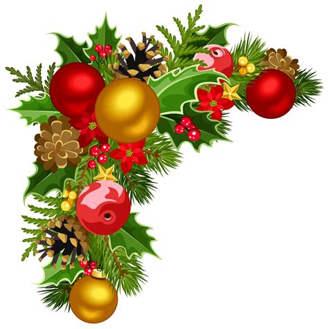 Christmas Deco Corner with Christmas Tree Decorations Clipart | Gallery ...