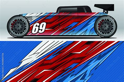 Abstract Race car wrap sticker design and sports background for daily ...