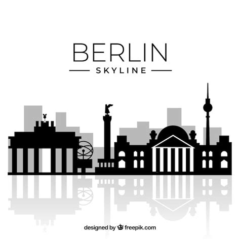 Free Vector | Silhouette berlin skyline background