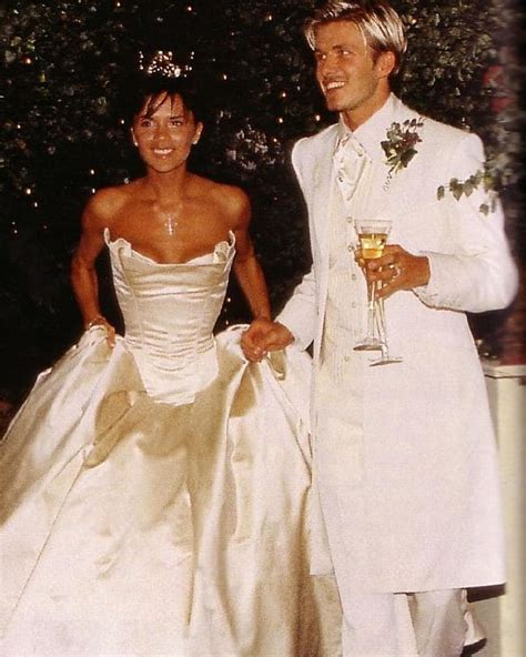 David Beckham and Victoria Beckham on their wedding day, 1999 ...