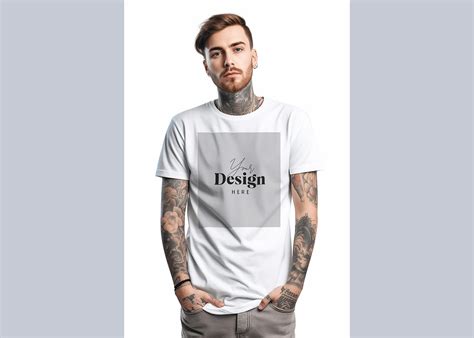 Mens White T-Shirt Mockup PSD & JPG Graphic by printztopbrand ...