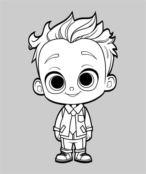 Cartoon baby male boy in suit 43029385 Vector Art at Vecteezy